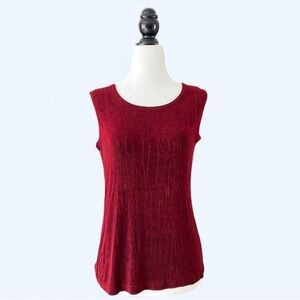90s Artex Womens Burgundy Sleeveless Swirl Spiral Texture Top Grunge Medium